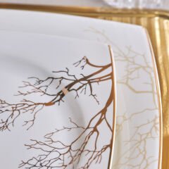 Karaca Square Bone Autumn 53 Parça 12 Kişilik Yemek Takımı Gold