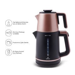 Karaca Berry Tea XL 2in1 Çelik Demlikli Çay Makinesi ve Kettle Roseberry