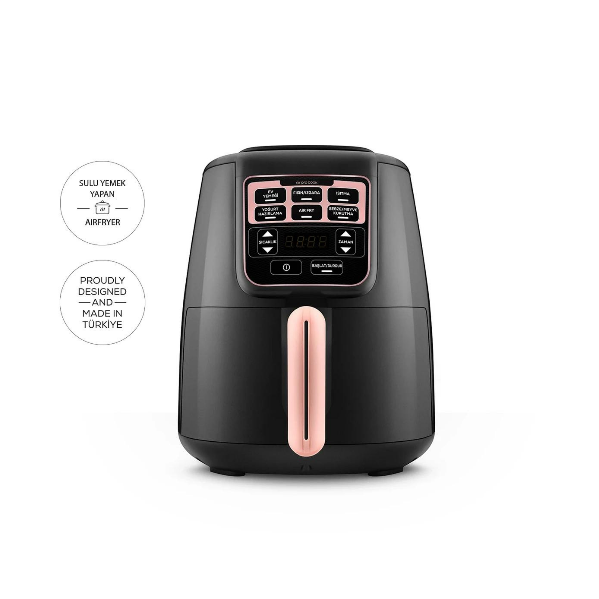 Karaca Air Pro Cook XL 2 in 1 Konuşan Airfryer Rosegold