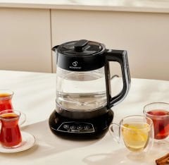 Karaca Çaysever Konuşan Chrome 1700 W Cam Demlikli Çay Makinesi