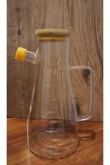 BOROSİLİKAT DAMLATMAZ BAMBU KAPAK YAĞLIK (900ML)