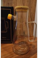 BOROSİLİKAT DAMLATMAZ BAMBU KAPAK YAĞLIK (900ML)