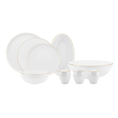 Karaca Streamline Meridian Fıne Bone 59 Parça 12 Kişilik Yemek Takımı Gold