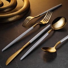 Aryıldız Versay White Gold 36 Parça 6 Kişilik Çatal Kaşık Bıçak Takımı