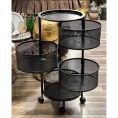 YILDIRAY METAL AÇ KAPA 4 KATLI TEKERLEKLİ SEBZELİK