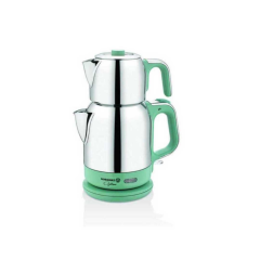 Korkmaz A331-06 Çaytema Turkuaz Krom 1600 W Çelik Çay Makinesi