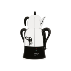 Korkmaz A341-04 Çaykolik Semaver Çay Makinesi - Siyah - 3 lt