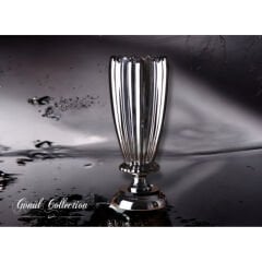 GÖNÜL DEKORATİF KRİSTAL CAM VAZO FÜME