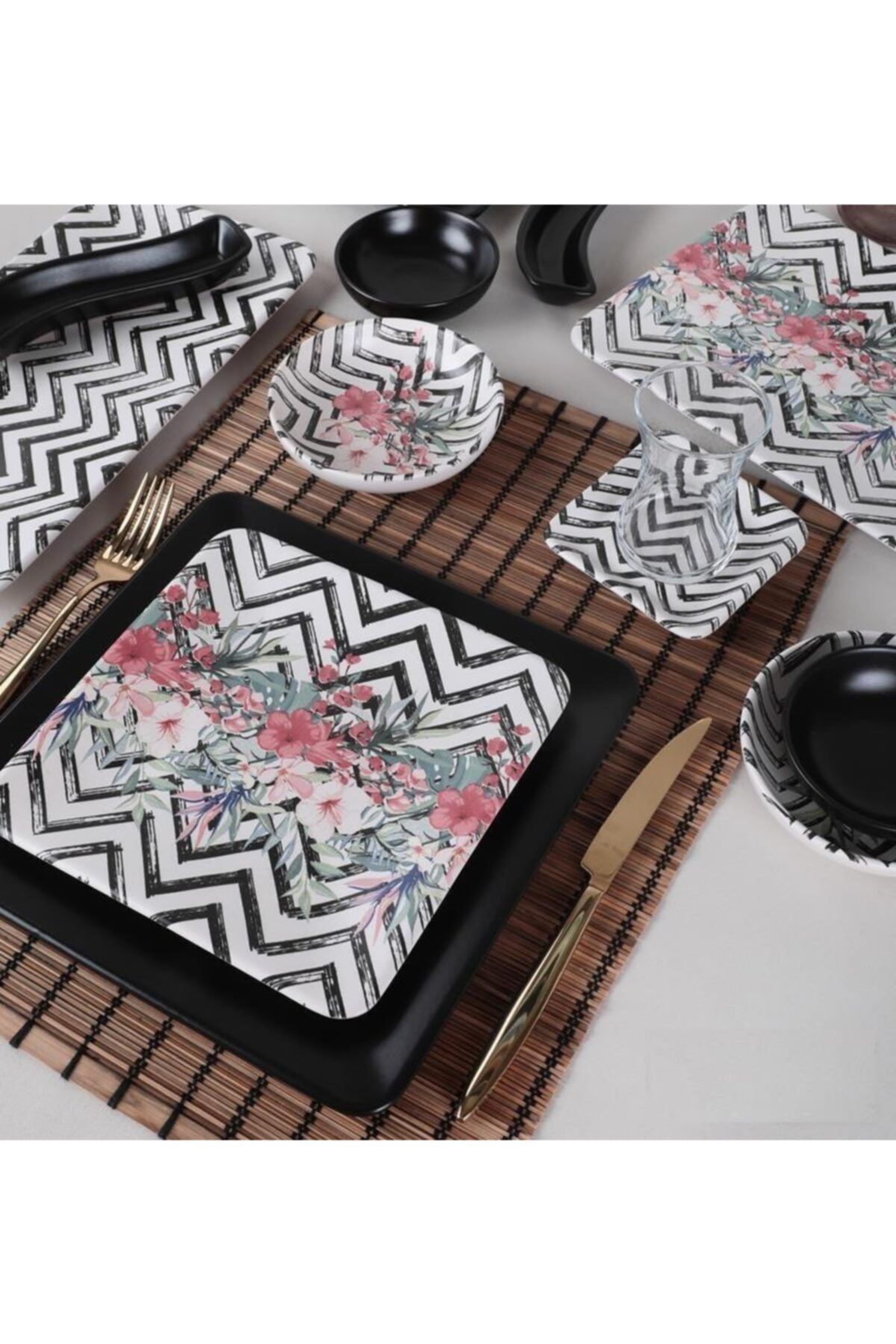 Keramika 41 Parça 6 Kişilik Sıerra Halka Plaza Vory Kahvaltı Takımı