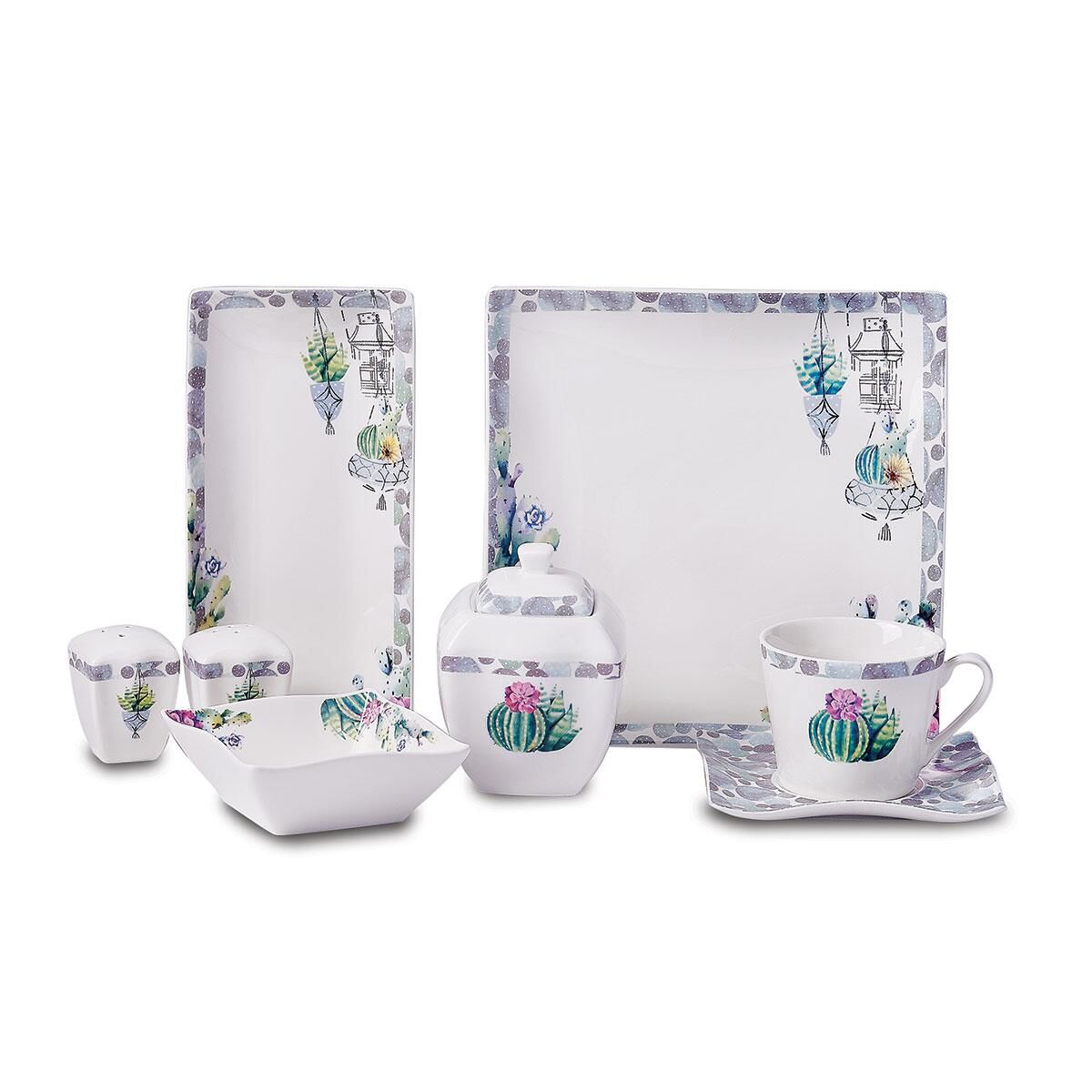 Korkmaz Link Collection 28 Parça Kare Kahvaltı Takımı A8574