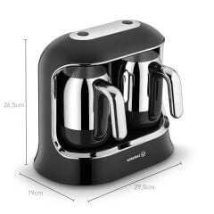 Korkmaz Kahvekolik Twin Siyah/Krom Otomatik Kahve Makinesi A861-01