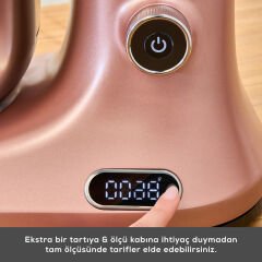 Karaca Pro Artisan Tartılı Dijital Ekran Zaman Ayarlı Döküm Hamur Yoğurma Makinesi Rosegold 1600W 5L