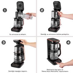 Karaca Robotea Pro 4 in 1 Konuşan Cam Çay Makinesi Graphite