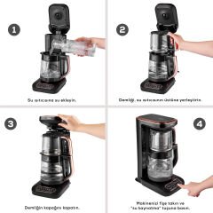 Karaca Çaysever Robotea Pro 4 In 1 Konuşan Cam Çay Makinesi Mineral Gold