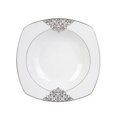 Emsan New Yasemin Porselen 60 Parça 12 Kişilik Yarım Kare Yemek Takımı Platin