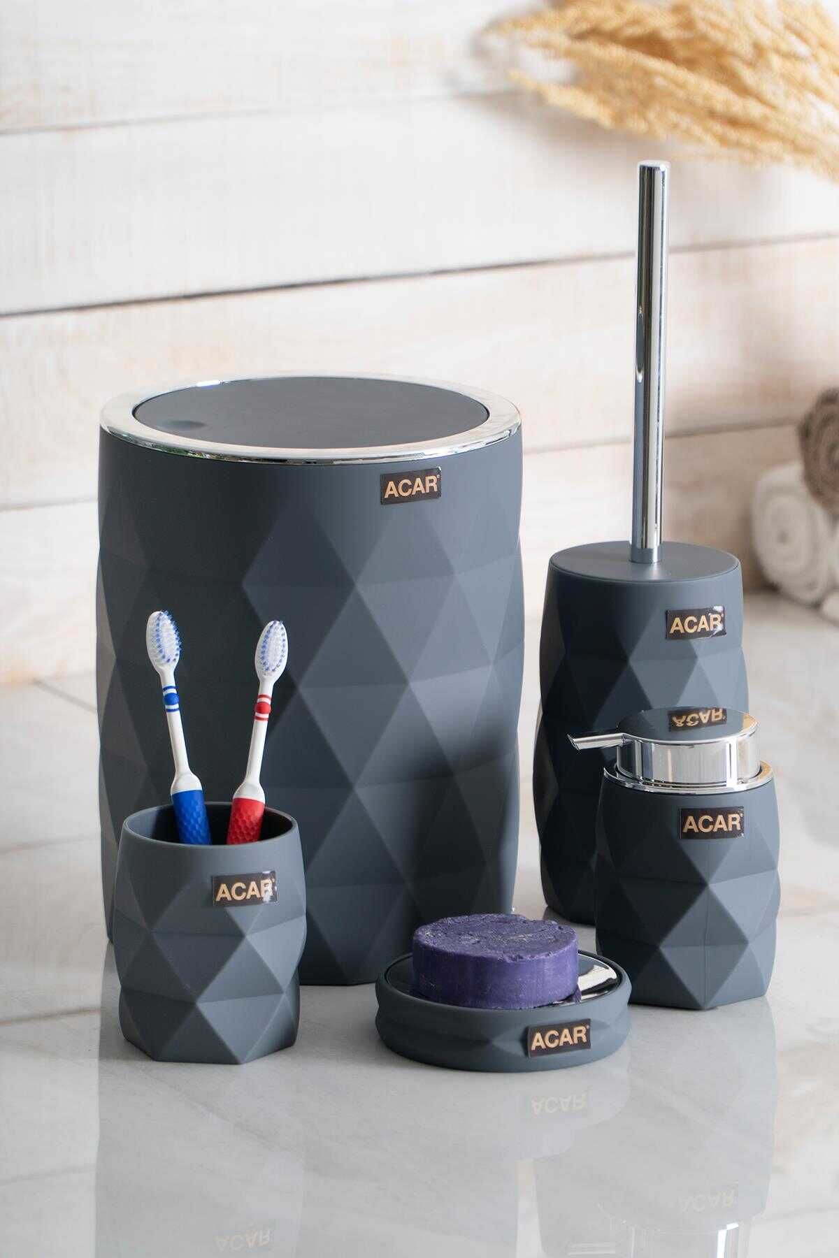 Acar Astoria 5 Parça Banyo Seti - Krem-Gri-Beyaz