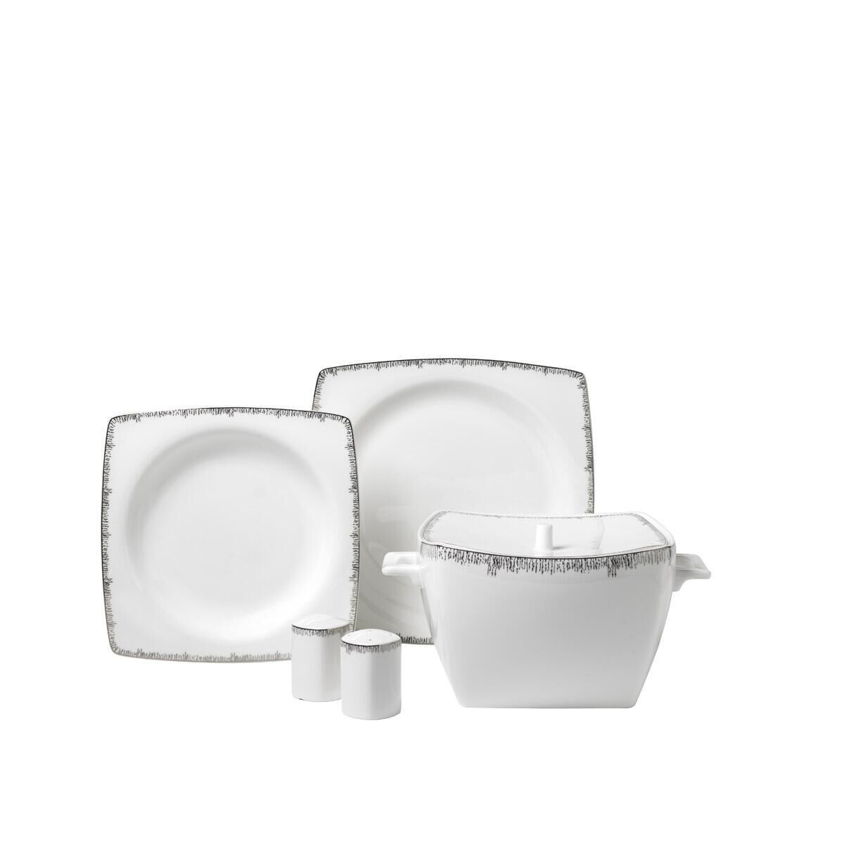 Korkmaz Bone Selection 60 Parça Kare Yemek Takımı A8424
