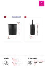 Primanova Flores 2'li Banyo Seti - Siyah