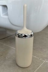 Primanova Lima Tuvalet Fırçası Krom Dekorlu Bej