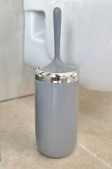 Primanova Lima Tuvalet Fırçası Krom Dekorlu Gri