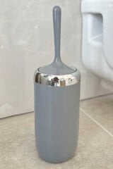 Primanova Lima Tuvalet Fırçası Krom Dekorlu Gri