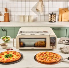 Karaca Multicrust Artisan Retro Pizza Makinesi ve Airfryer Cream