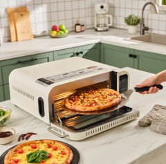Karaca Multicrust Artisan Retro Pizza Makinesi ve Airfryer Cream
