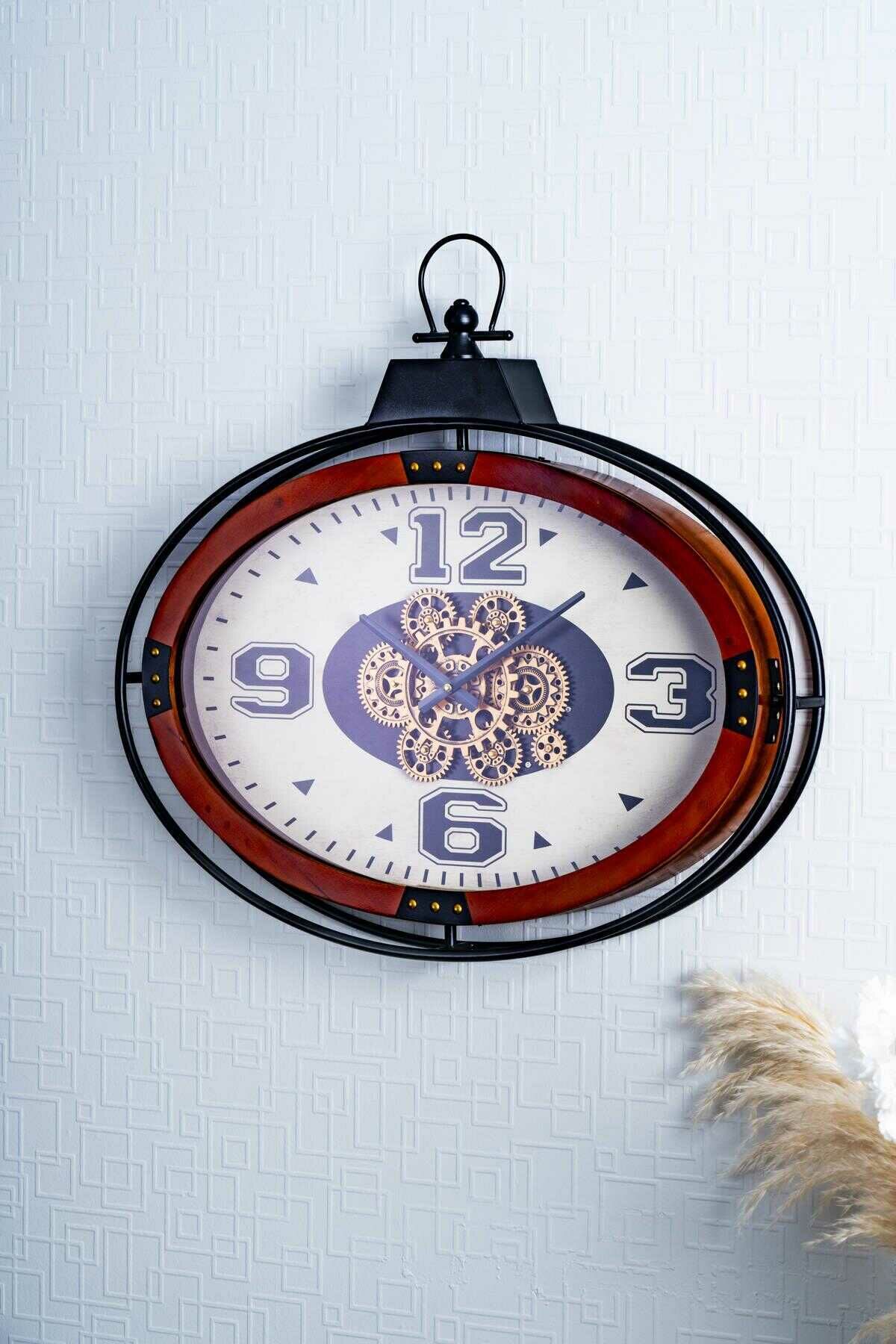 Acar Dekoratif Çarklı Duvar Saati - 65 cm