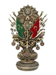 NAKKAŞ OSMANLI BOYTU (ORTA BOY - ANTİK SARI / YEŞİL TAŞLI)