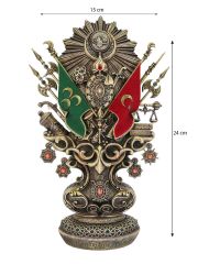 NAKKAŞ OSMANLI BOYTU (ORTA BOY - ANTİK SARI / YEŞİL TAŞLI)