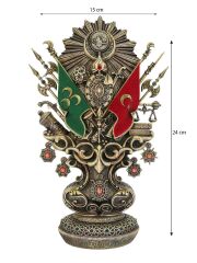 NAKKAŞ OSMANLI BOYTU (ORTA BOY - ANTİK SARI / YEŞİL TAŞLI)