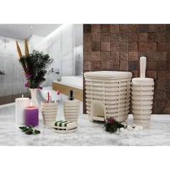 Primanova Palm 5 Li Banyo Seti Bej (plastik)
