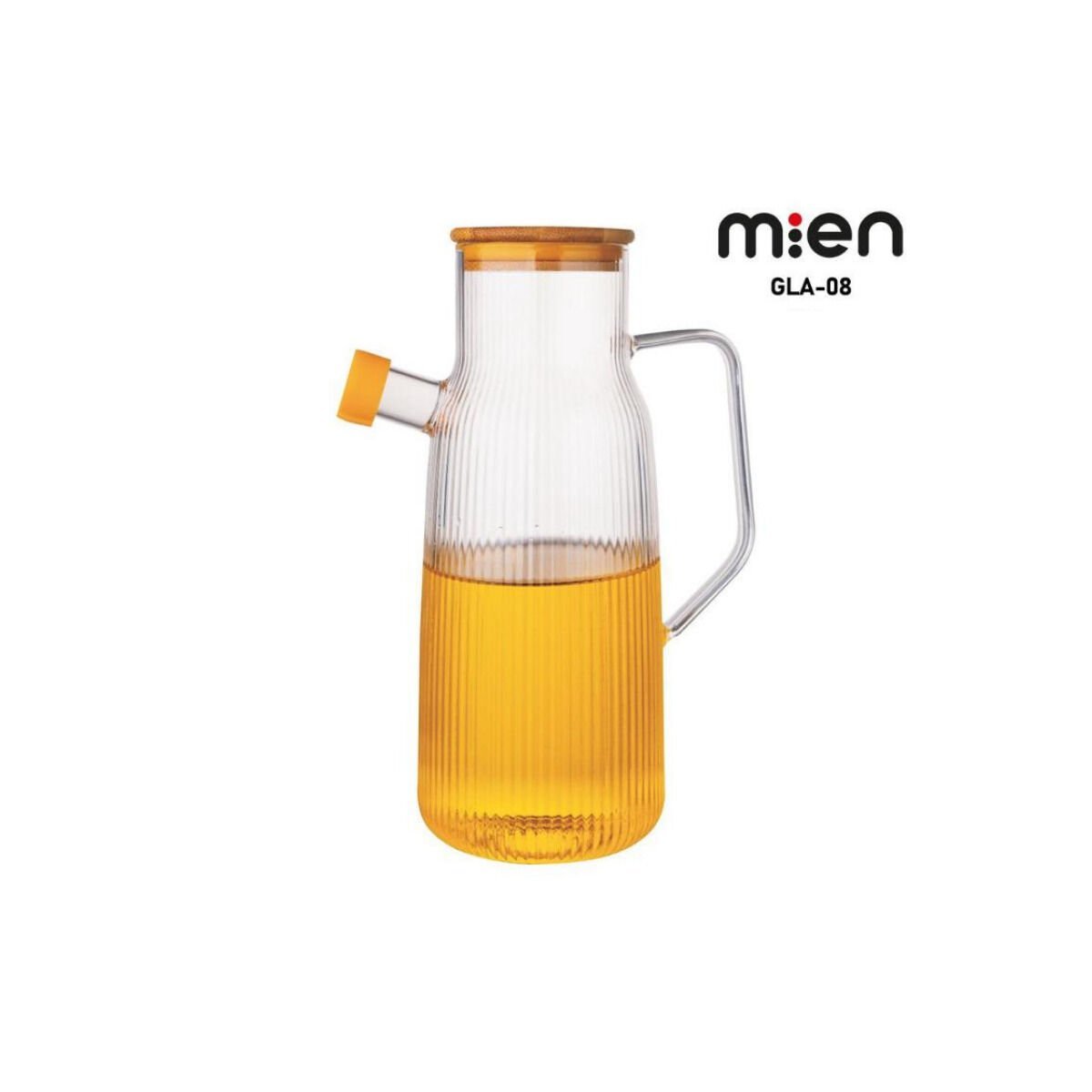 MİEN 1000ML BAMBU KAPAKLI BOROSİLİKAT CAM YAĞDANLIK