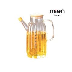 MİEN 1000ML BAMBU KAPAKLI BOROSİLİKAT CAM YAĞDANLIK