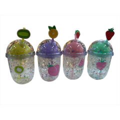 MEYVE FİGÜRLÜ PİPETLİ MATARA 350 ML