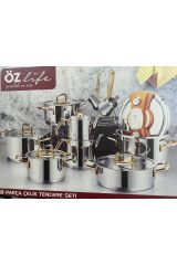 ÖZ Life Enza 18 Parça Çelik Tencere Seti
