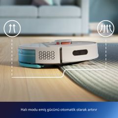 Philips 3000 Serisi Islak Kuru Moplu İstasyonlu Robot Süpürge,4000 PA, Sert Zemin ve Halıya Uygun,Beyaz XU3110/02
