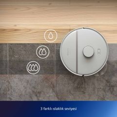 Philips 3000 Serisi Islak Kuru Moplu İstasyonlu Robot Süpürge,4000 PA, Sert Zemin ve Halıya Uygun,Beyaz XU3110/02