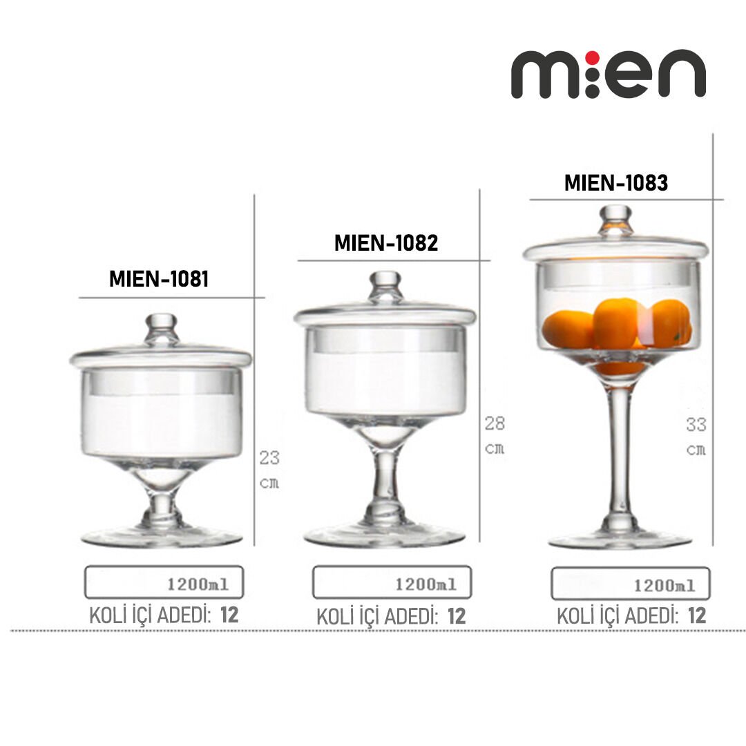 MİEN 33CM AYAKLI CAM DRAJELİK