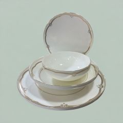 MİEN 24 PARÇA 6 KİŞİLİK ATHEN KABARTMALI YEMEK TAKIMI