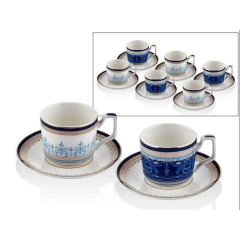 JOY CARMEN BLUE BANUBE 6LI KAHVE FINCANI SETI 13,5X5,5 CM