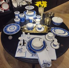 Joy Carmen Blue Banube 3'lü Kavanoz Seti 16cm 13,8cm 10cm
