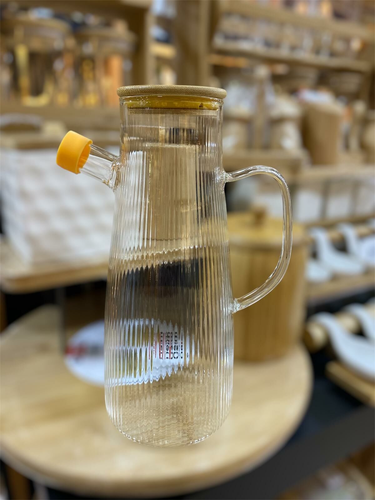 MİEN 1000ML BAMBU KAPAKLI YAĞDANLIK