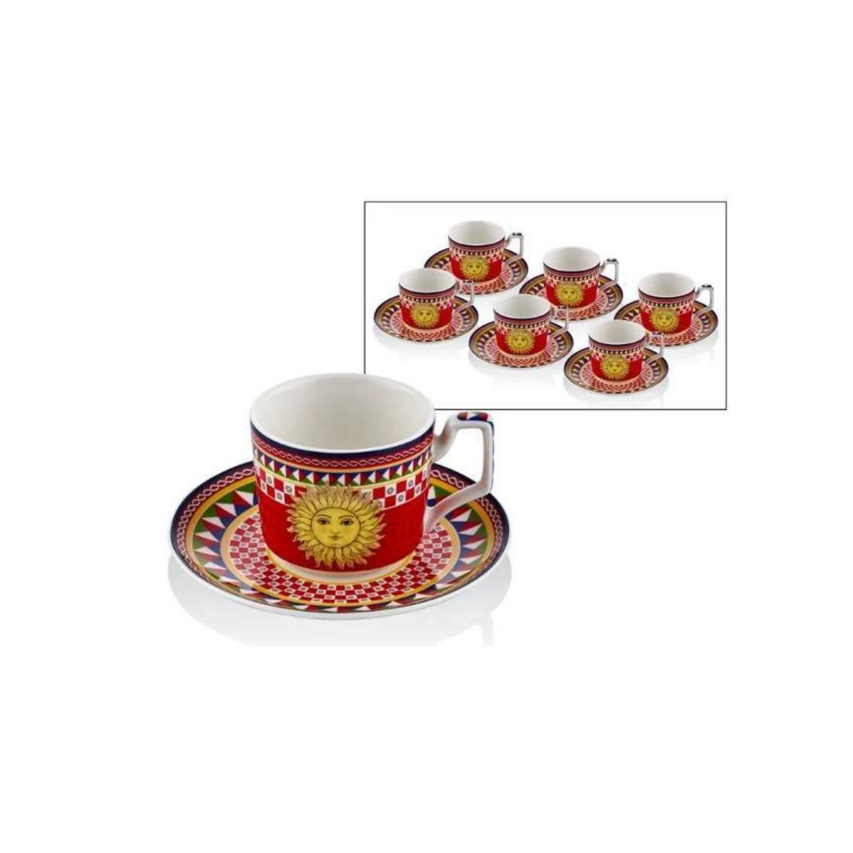 JOY CARMEN SUNSHINE 6LI KAHVE FINCANI SETI 13,5X5,5 CM