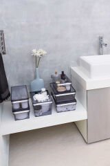 Primanova Kapaklı Banyo Mutfak Düzenleyici Şeffaf Siyah 165*178*160 Mm