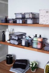 Primanova Kapaklıbanyo Mutfak Düzenleyici Raf Ps 325*205*100 Mm Şeffaf Siyah