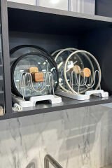 Primanova Fin Dolap Içi Tencere Kapak Tutucu-Beyaz