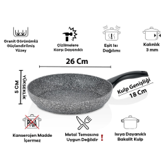 Taç Master Cook 4'lü 7 Parça Granit Tencere Seti Gri