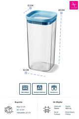 Primanova Seoul Kuru Gıda Saklama Kabı 1800 ML - 12 x 12 x 23 CM