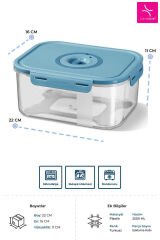 Primanova Seoul Taze Ürün Saklama Kabı 2500 ML - 22 x 16 x 11 CM